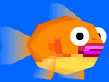 The orange fish after eating some Small fish