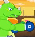 The green dino with a blue boxing glove