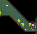 The green splotches on the wall indicate slime ghosts are present.